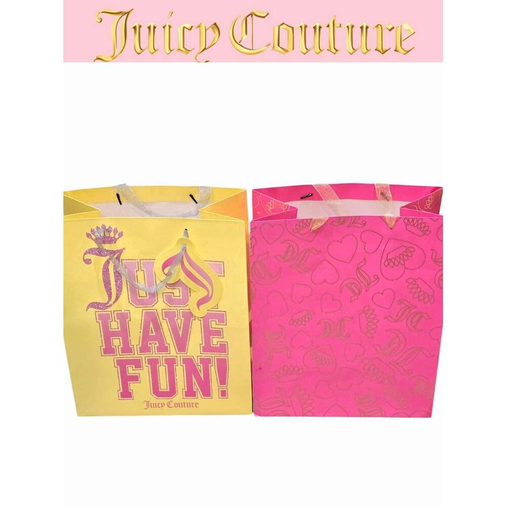 Juicy Couture Home Just Have Fun & JC Hearts Logo Gift Bag Set